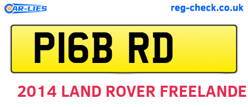P16BRD are the vehicle registration plates.