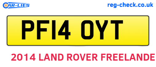 PF14OYT are the vehicle registration plates.