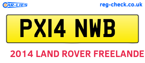 PX14NWB are the vehicle registration plates.