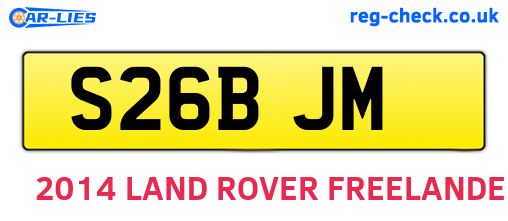 S26BJM are the vehicle registration plates.