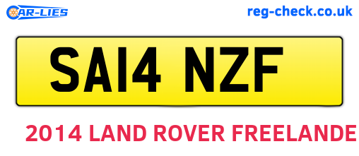 SA14NZF are the vehicle registration plates.