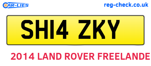 SH14ZKY are the vehicle registration plates.