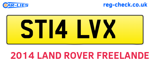 ST14LVX are the vehicle registration plates.