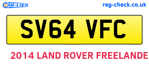 SV64VFC are the vehicle registration plates.