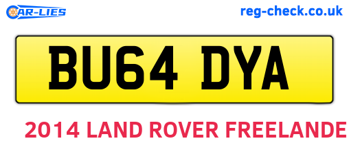 BU64DYA are the vehicle registration plates.