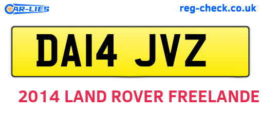 DA14JVZ are the vehicle registration plates.
