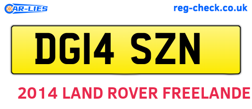 DG14SZN are the vehicle registration plates.