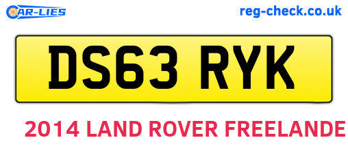 DS63RYK are the vehicle registration plates.