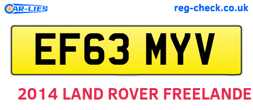 EF63MYV are the vehicle registration plates.