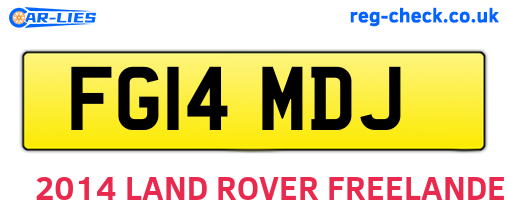 FG14MDJ are the vehicle registration plates.