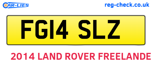 FG14SLZ are the vehicle registration plates.
