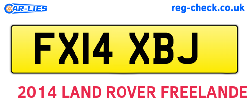 FX14XBJ are the vehicle registration plates.