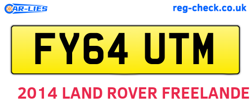 FY64UTM are the vehicle registration plates.