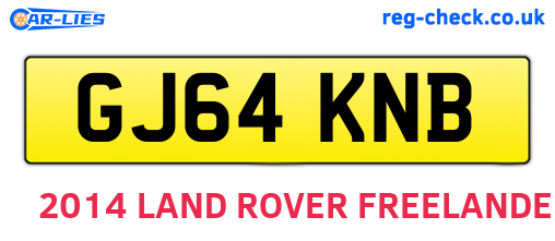 GJ64KNB are the vehicle registration plates.