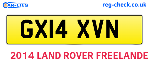 GX14XVN are the vehicle registration plates.