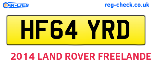 HF64YRD are the vehicle registration plates.