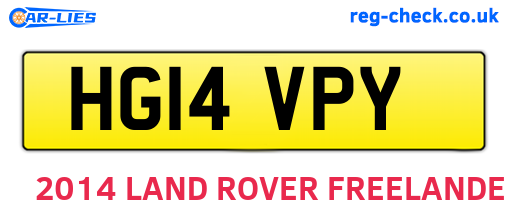 HG14VPY are the vehicle registration plates.