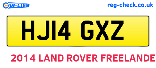 HJ14GXZ are the vehicle registration plates.