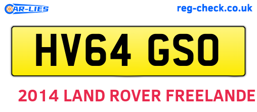 HV64GSO are the vehicle registration plates.