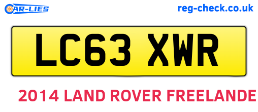 LC63XWR are the vehicle registration plates.