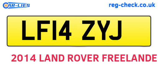 LF14ZYJ are the vehicle registration plates.