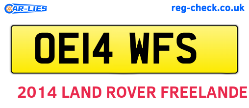 OE14WFS are the vehicle registration plates.
