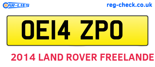 OE14ZPO are the vehicle registration plates.