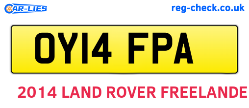 OY14FPA are the vehicle registration plates.