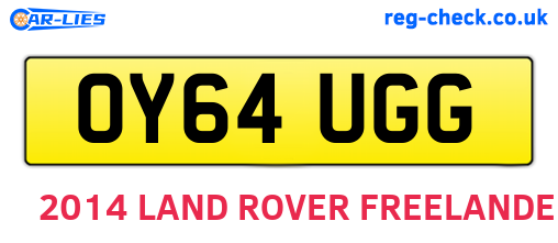 OY64UGG are the vehicle registration plates.