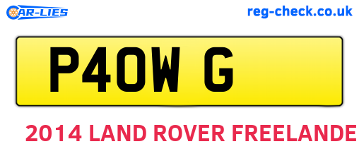 P4OWG are the vehicle registration plates.