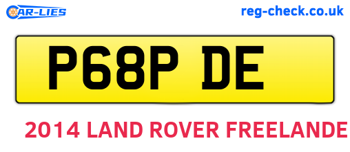 P68PDE are the vehicle registration plates.