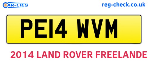 PE14WVM are the vehicle registration plates.
