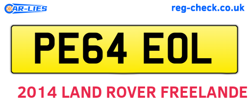 PE64EOL are the vehicle registration plates.