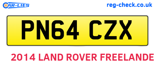 PN64CZX are the vehicle registration plates.