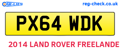 PX64WDK are the vehicle registration plates.