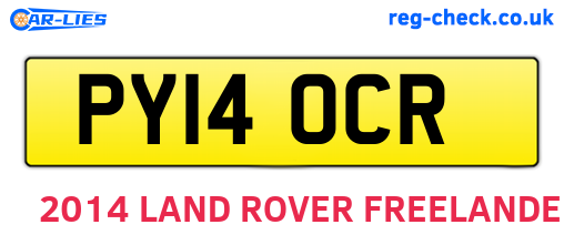 PY14OCR are the vehicle registration plates.