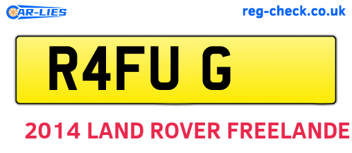 R4FUG are the vehicle registration plates.