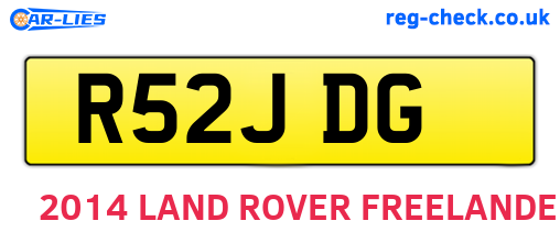 R52JDG are the vehicle registration plates.