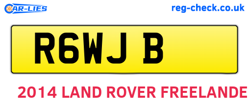 R6WJB are the vehicle registration plates.