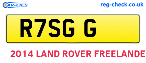 R7SGG are the vehicle registration plates.