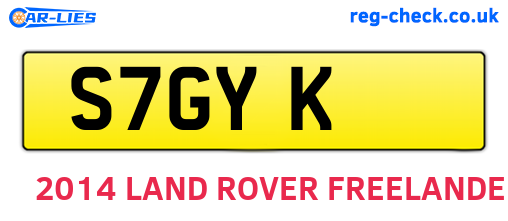 S7GYK are the vehicle registration plates.