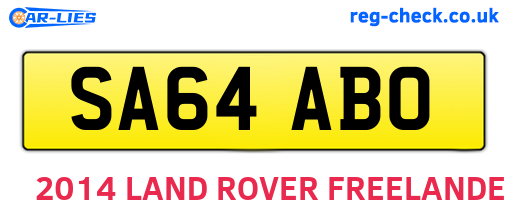 SA64ABO are the vehicle registration plates.
