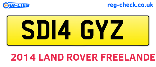 SD14GYZ are the vehicle registration plates.