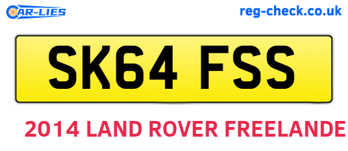 SK64FSS are the vehicle registration plates.