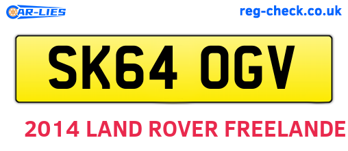 SK64OGV are the vehicle registration plates.