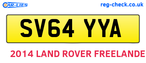 SV64YYA are the vehicle registration plates.