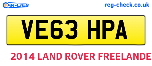 VE63HPA are the vehicle registration plates.