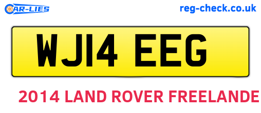 WJ14EEG are the vehicle registration plates.
