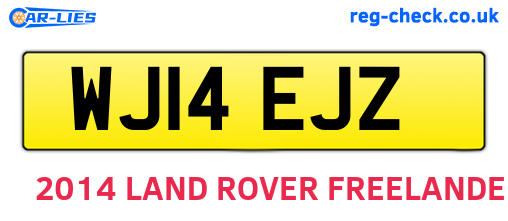 WJ14EJZ are the vehicle registration plates.
