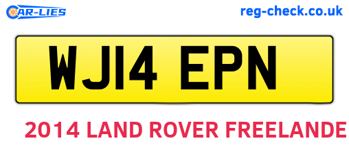 WJ14EPN are the vehicle registration plates.
